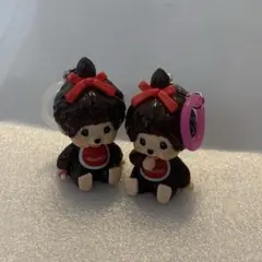 モンチッチ キーホルダー 2個セット　めじるしアクセサリー　フィギュア