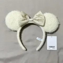 ディズニー カチューシャ ミニー アイボリー ふわふわ 新作