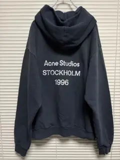 新品《 ACNE STUDIOS 》ロゴ フーディ L ブラック