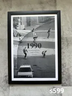 s599 スケーター　アートポスター A4額付き スケボー　スラッシャー