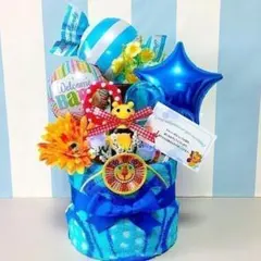 ☆出産祝いに大人気！サッシー豪華おむつケーキ 男の子