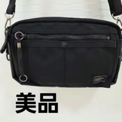 美品　吉田カバンPORTER Heatヒート　ブラック ポーチ　ショルダーバッグ