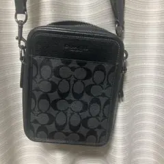な*ら様 コーチ ショルダーバッグ ブラック グレー - メルカリ