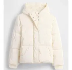 GAP フード付きパファージャケット 白160