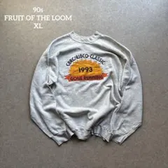 90sスウェット フルーツオブザルーム1993年 企業ロゴ 霜降り XL 古着
