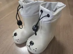 犬の顔デザイン 長靴 145mm クリーム色