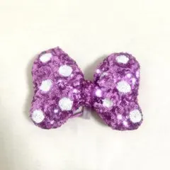 ディズニー リボン ミニー ヘアゴム スパンコール ピンク