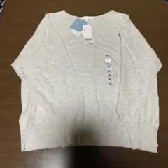 未使用グローバルワーク　スッキレイVネックプルオーバー　杢グレーM