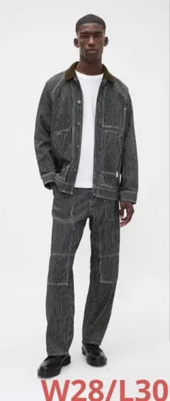 【unisex】 GAP バギーカーペンターデニム　ダークストライプ　ヒッコリー