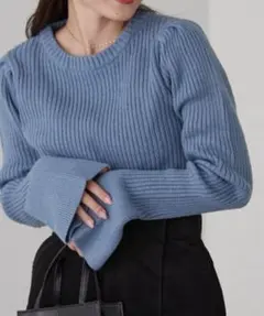 CIAOPANIC TYPY 袖フレアリブニット ブルー