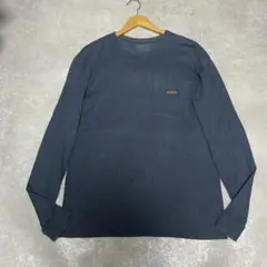 patagonia ロゴ ロンT 長袖 くすみブルー Mサイズ フェード感