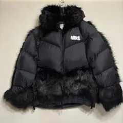 sacai NIKE コラボ ダウンジャケット ブラック 切り替えファー S