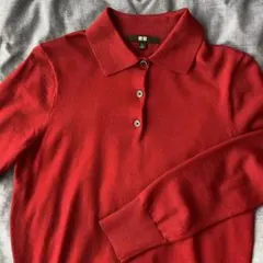 UNIQLO 赤 メリノポロセーター Sサイズ