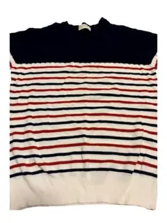 ストライプ ボートネック セーター　半袖