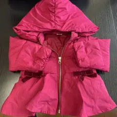 petit main女の子ピンク ペプラムコート80センチ