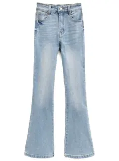 GRL グレイル　ハイウエストフレアデニムパンツ[cu498]