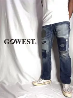 GOWEST｜パッチワークリメイクデニム30 ゴーウエストリーバイスチャンピオン