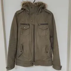 オリーブグリーン ミリタリージャケット ファー付き KLEIN PLUS 46