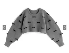 リボンニットトップス