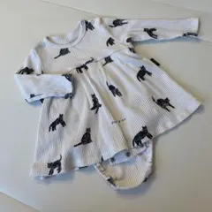 ジェラートピケ　猫柄ロンパースハロウィン
