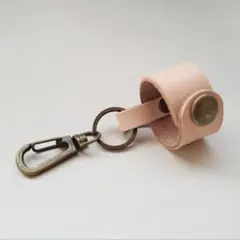 持ち手用本革リングキーホルダー（牛ヌメ×金具アンティークゴールド）