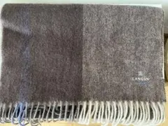 【美品】LANVIN カシミヤ100% チェック柄マフラー ブラウン　ベージュ