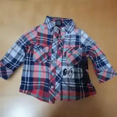 BABYDOLL ミッキー チェックシャツ 80