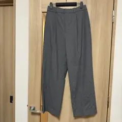 ユニクロ　タックワイドパンツ　グレー　L