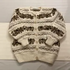 【極美品】Belles Journées 立体花モチーフ ニットカーディガン F