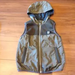 Bebe 2way フード付きダウンベスト カーキ・ダークグレー