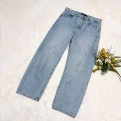 【ユニクロ】レディース スラウチテーパードアンクルジーンズ 23 S ○