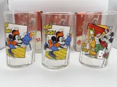 キリンレモン ミッキーマウス グラス 3個セット　昭和レトロ