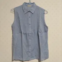 ライトブルー ノースリーブシャツ