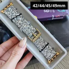 追加♡グリッターシルバー Apple Watchバンド