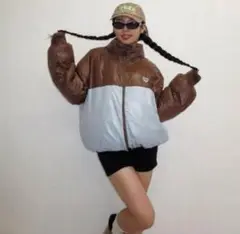 HTH 【two way puffy jacket】 ブラウン