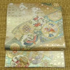 古典柄に蝶や草花　袋帯（振袖にも）