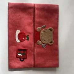 ファミリア ティッシュカバー　ポケットティッシュ　刺繍　美品