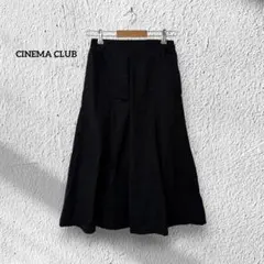 シネマクラブ【M】フレアスカート ロング丈 ブラック 綿100% ウエストゴム