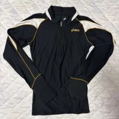 asics ハーフジップ トップス　ランニングウェア　陸上　ブラック Sサイズ