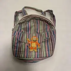 ストライプ リュック 猿キャラクター