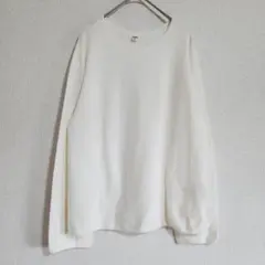 【UNIQLO】（M）リブクルーネック長袖トップス/カジュアルシャツ/シンプル