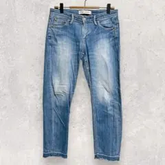 デニムパンツ S ブルー ダメージ加工 スリムパンツ カジュアル