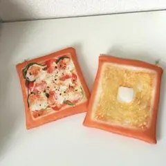 ハンドメイド　リアルプリント　ポーチ２個セット