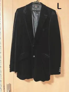 T.S.U メンズベロアジャケット L ブラック