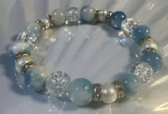 (5)天然石 淡水パール ブレスレットです.*