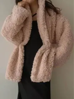 完売品midealマイディール鈴木愛理着ウール混シャギーミドルコートアイボリー白 完売品 mideal マイディール 鈴木愛理着 ウール混シャギーミドル