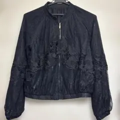 ブラック レース ジップアップ ジャケットのサムネイル
