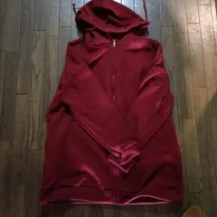 赤 フルジップパーカー レディース