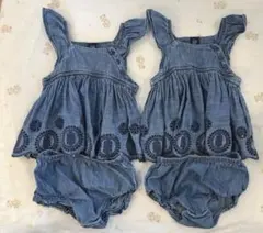 GAP ベビー ノースリーブ セットアップ 2枚セット デニム 80cm 双子