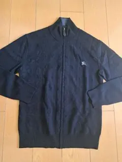 2(M)ジップアップ バーバリーブラックレーベル　カーディガンアーガイル